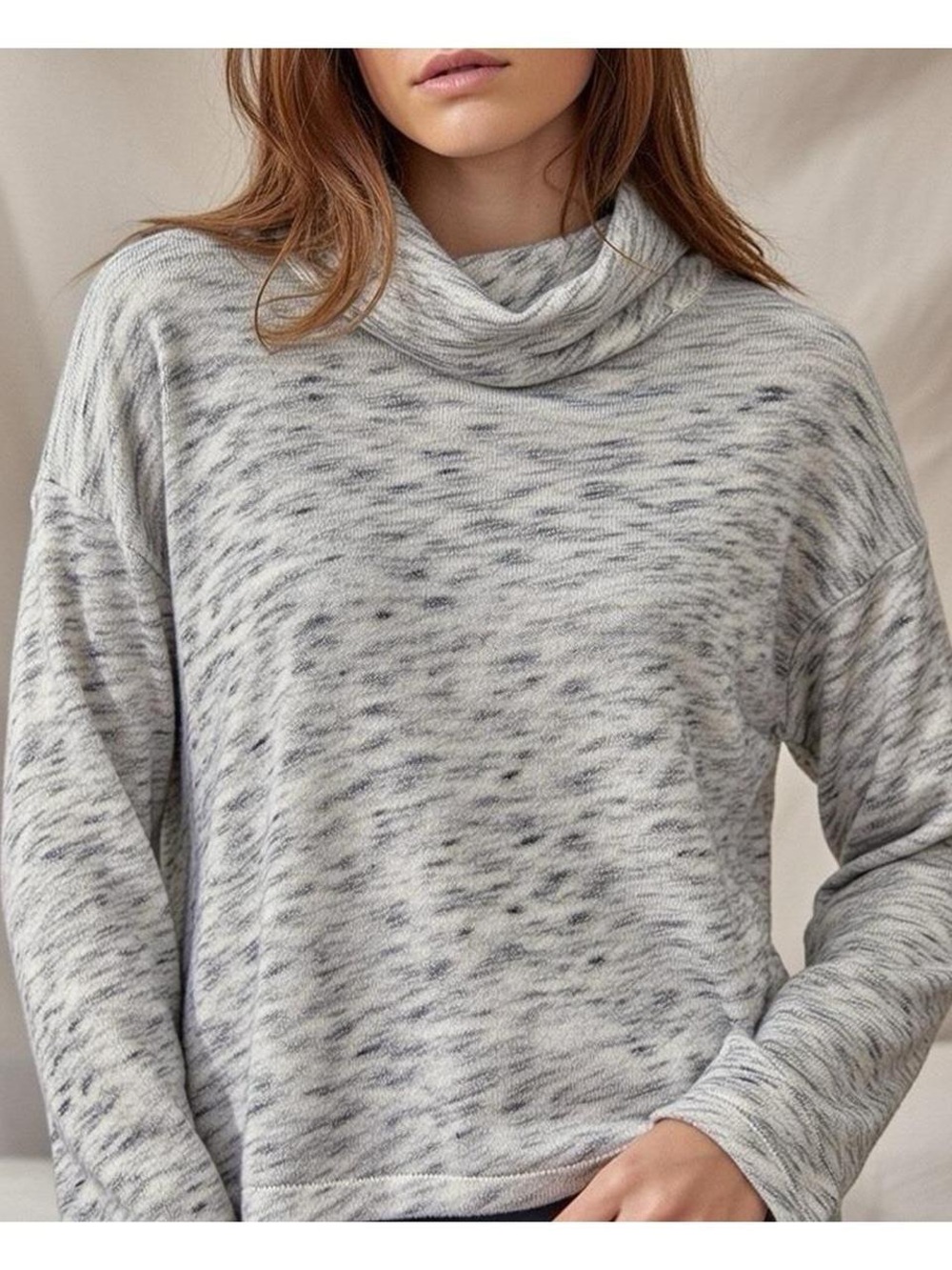 J. Crew Vintage Fleece Cowl Neck Sweater Medium Women’s Gray Long Sleeve